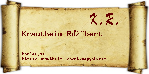 Krautheim Róbert névjegykártya